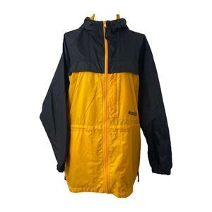 Columbia Women’s Windbreaker Jacket Black and Yellow Full Zip Size Medium
